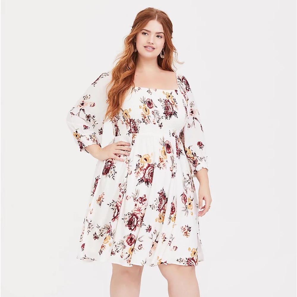 Torrid off the shoulder floral dress, 1X